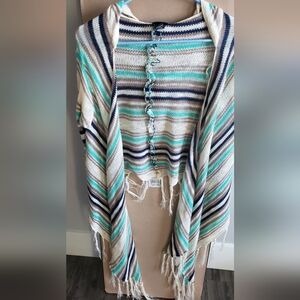 Rue 21 Cardigan Size S Teal Beige